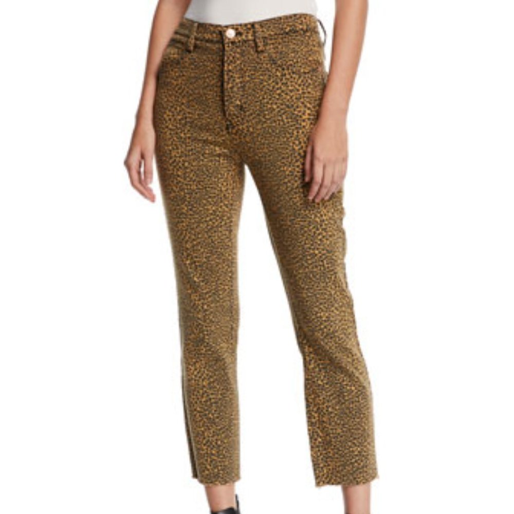 Current/Elliott High-Rise Leopard Print Jeans